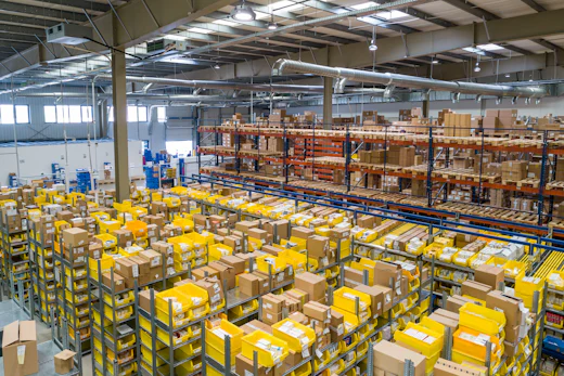 Warehouse staff in distribution centre
